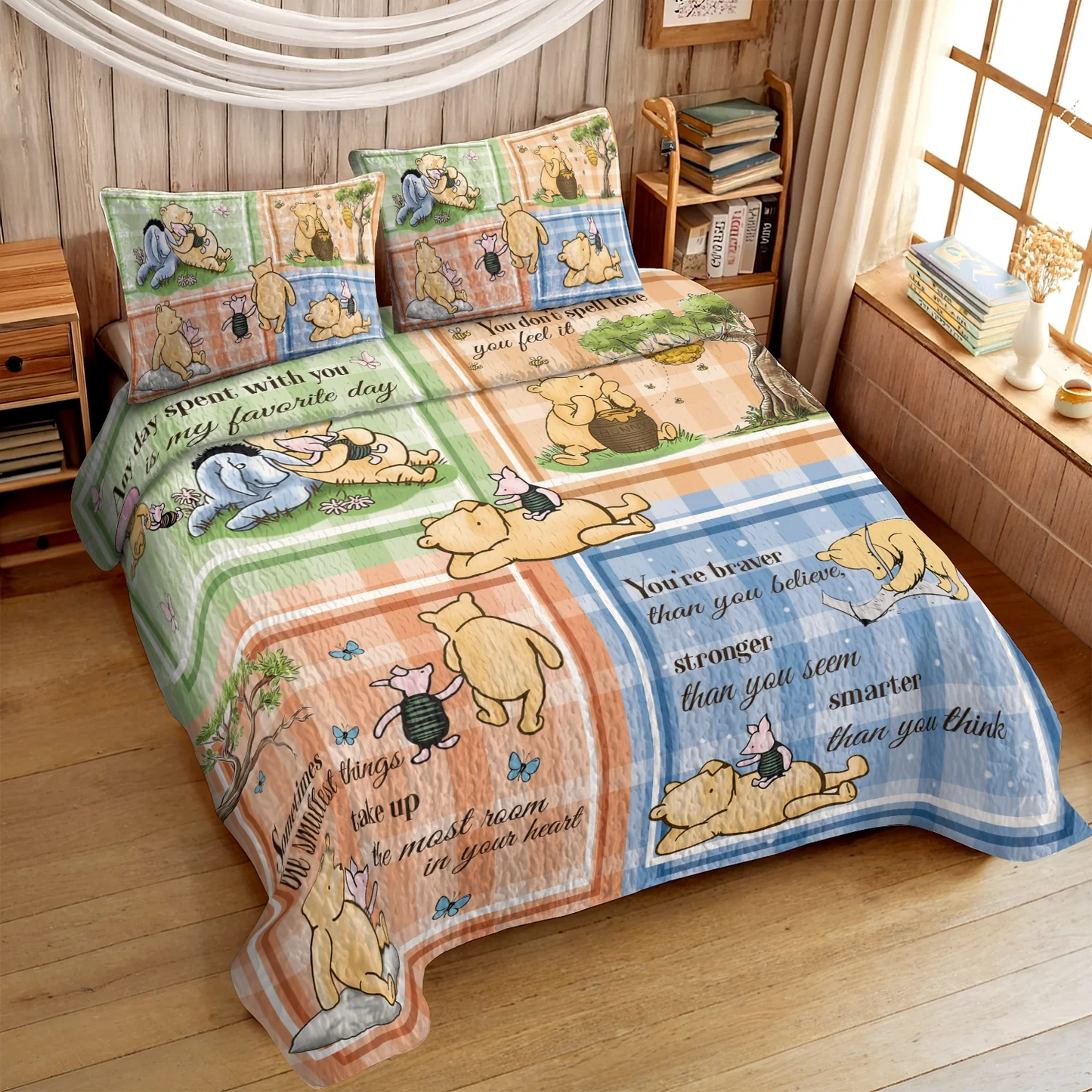 Shineful All Season Quilt 3-Piece Set Winnie the Pooh Patchwork Bliss