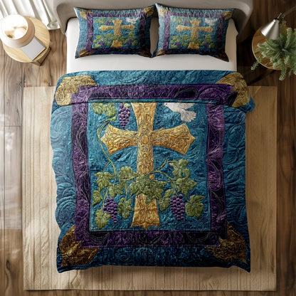 Shineful All Season Quilt 3-Piece Set The Cross of Grace