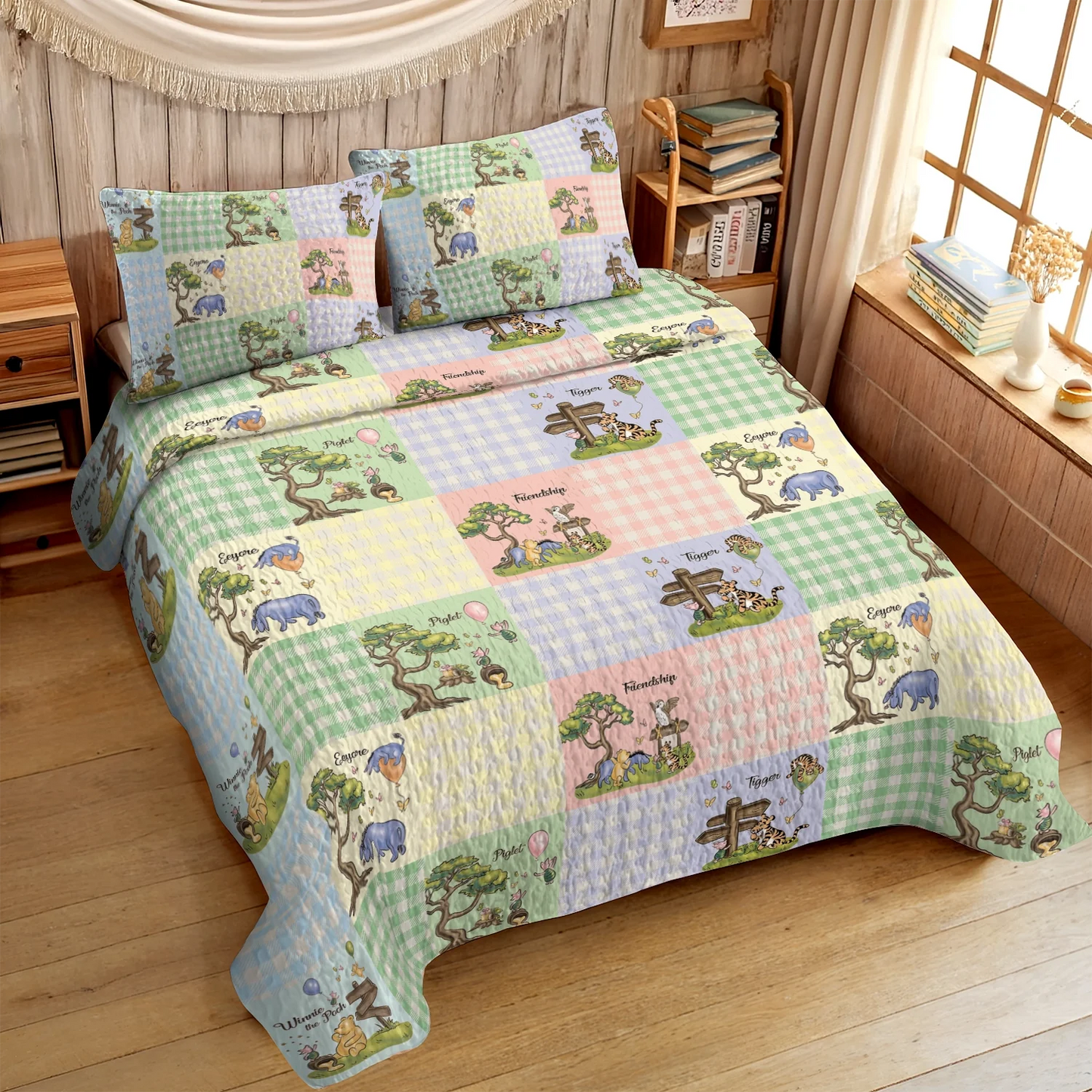 Shineful All Season Quilt 3-Piece Set Winnie the Pooh Patchwork Dreams