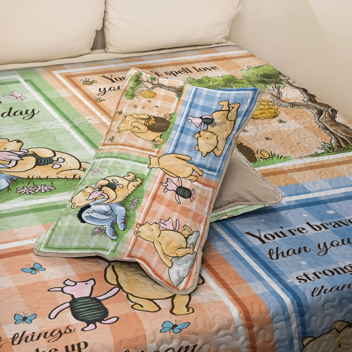 Shineful All Season Quilt 3-Piece Set Winnie the Pooh Patchwork Bliss