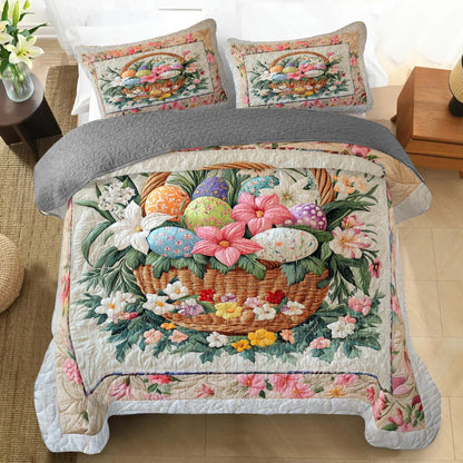 Shineful All Season Quilt 3-Piece Set Easter Basket Bliss