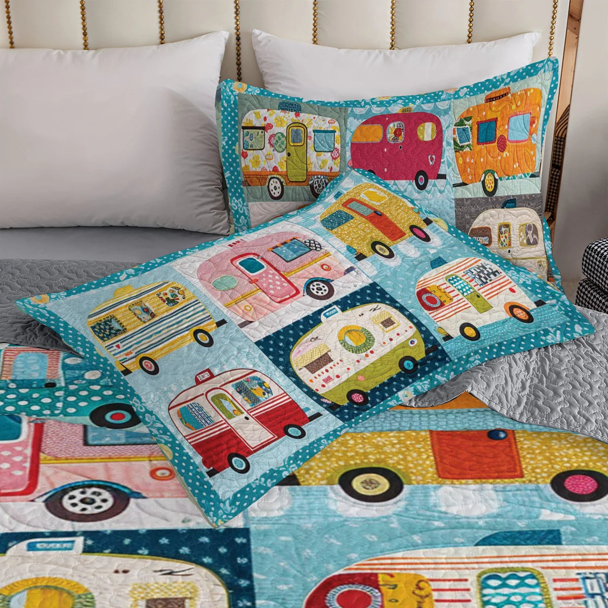 Shineful All Season Quilt 3-Piece Set Vintage Camper