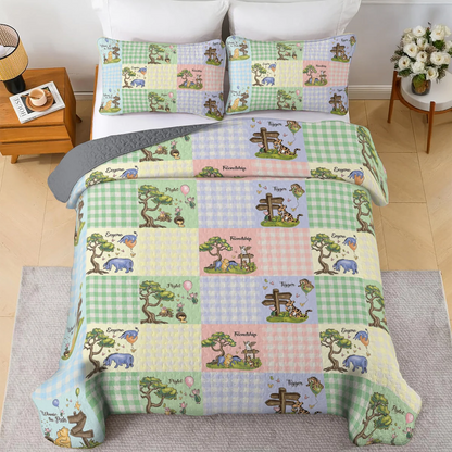 Shineful All Season Quilt 3-Piece Set Winnie the Pooh Patchwork Dreams