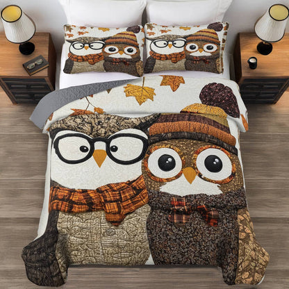 Shineful All Season Quilt 3-Piece Set - Cozy Owl Companions