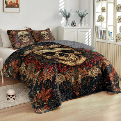 Shineful All Season Quilt 3-Piece Set - Gothic Bloom Elegance