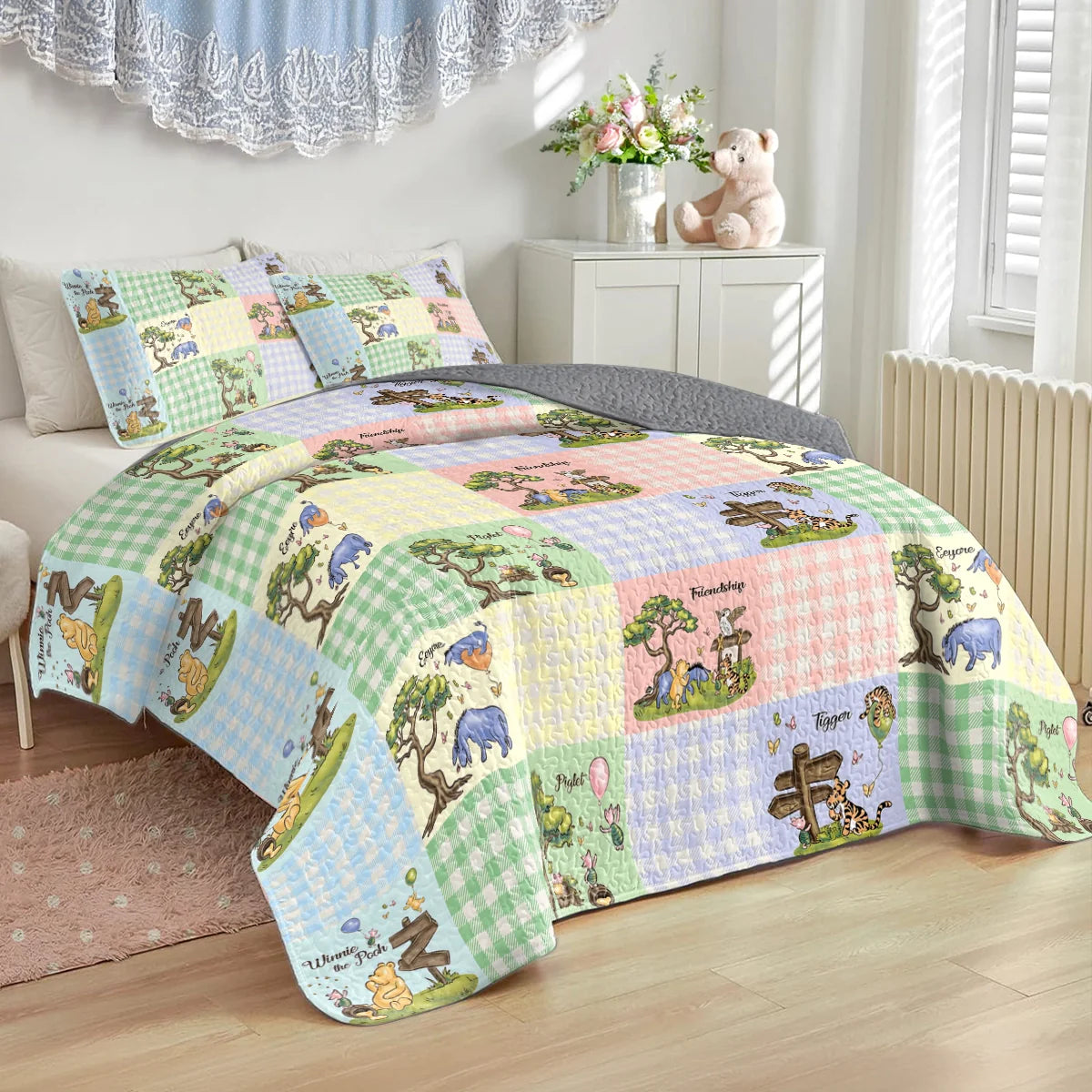 Shineful All Season Quilt 3-Piece Set Winnie the Pooh Patchwork Dreams