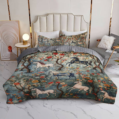 Shineful Quilt 3-Piece Set Mystical Steeds