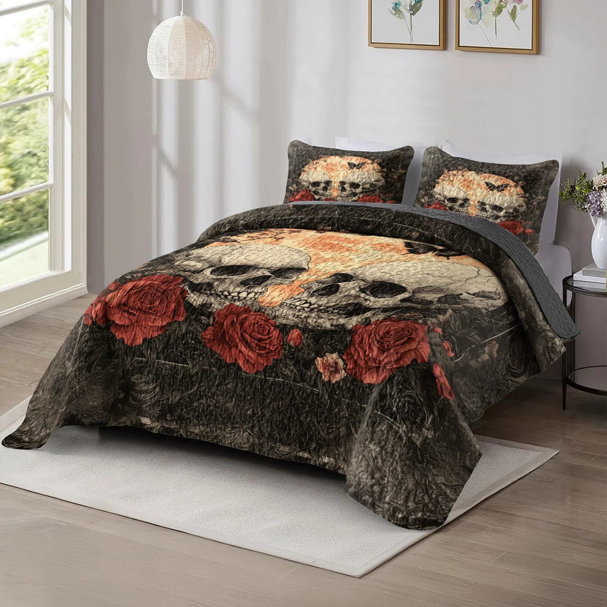 Shineful All Season Quilt 3-Piece Set - Eternal Love Gothic