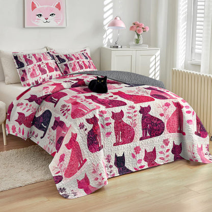 Shineful All Season Quilt 3-Piece Set Purrfectly Pink Paradise