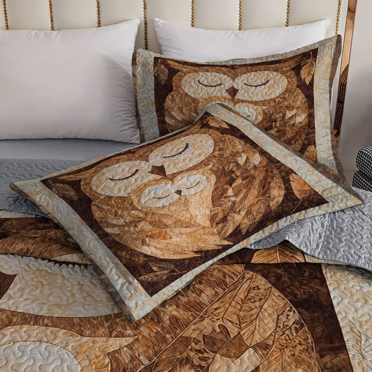 Shineful All Season Quilt 3-Piece Set -  Cozy Owl Embrace