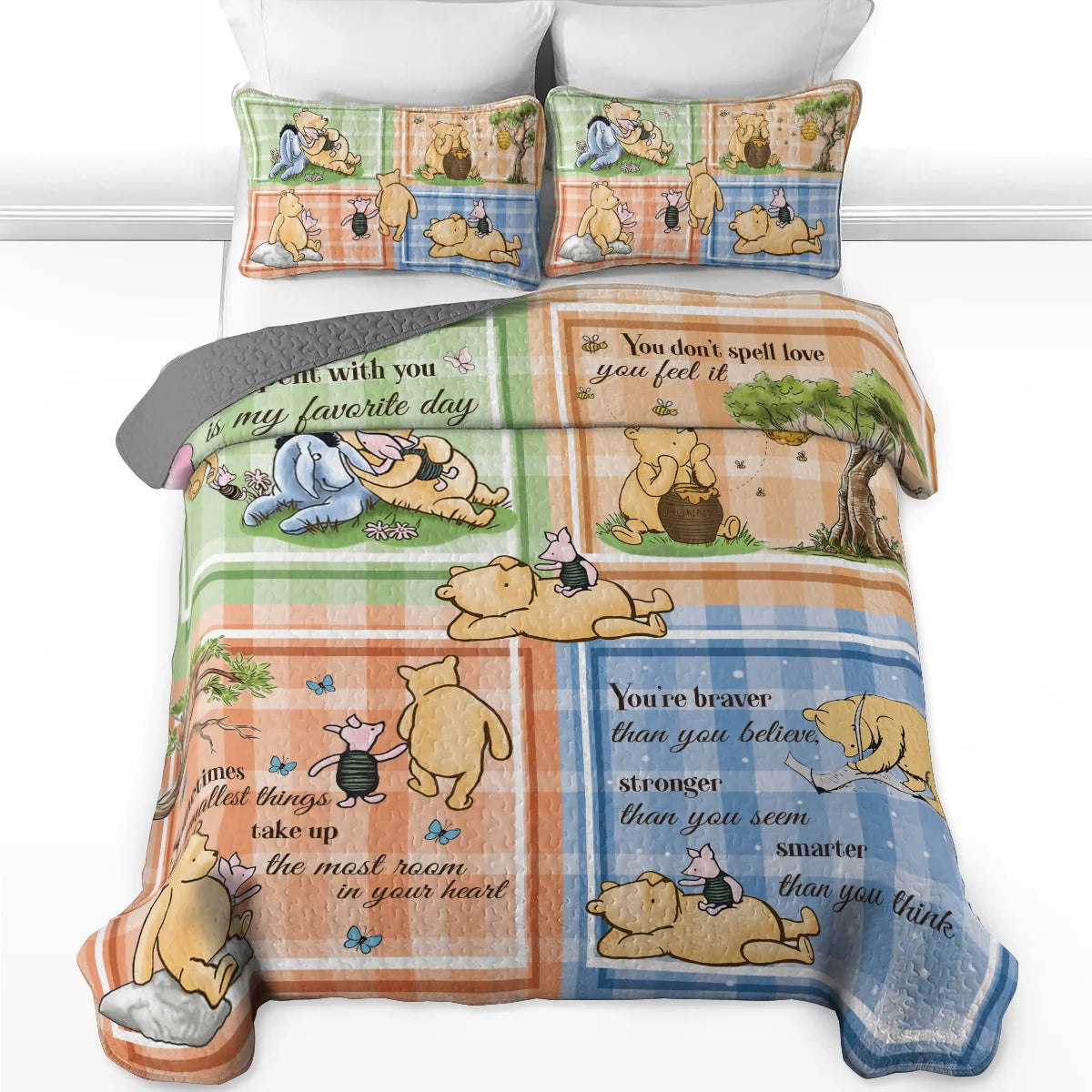 Shineful All Season Quilt 3-Piece Set Winnie the Pooh Patchwork Bliss