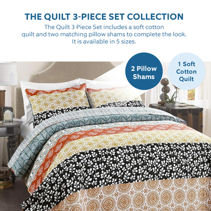 Shineful All Season Quilt 3-Piece Set - Owl Family Love