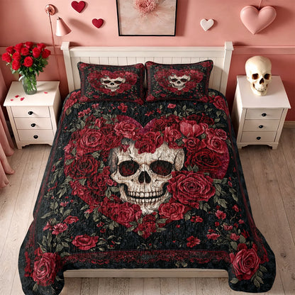 Shineful All Season Quilt 3-Piece Set - Crimson Love Gothic