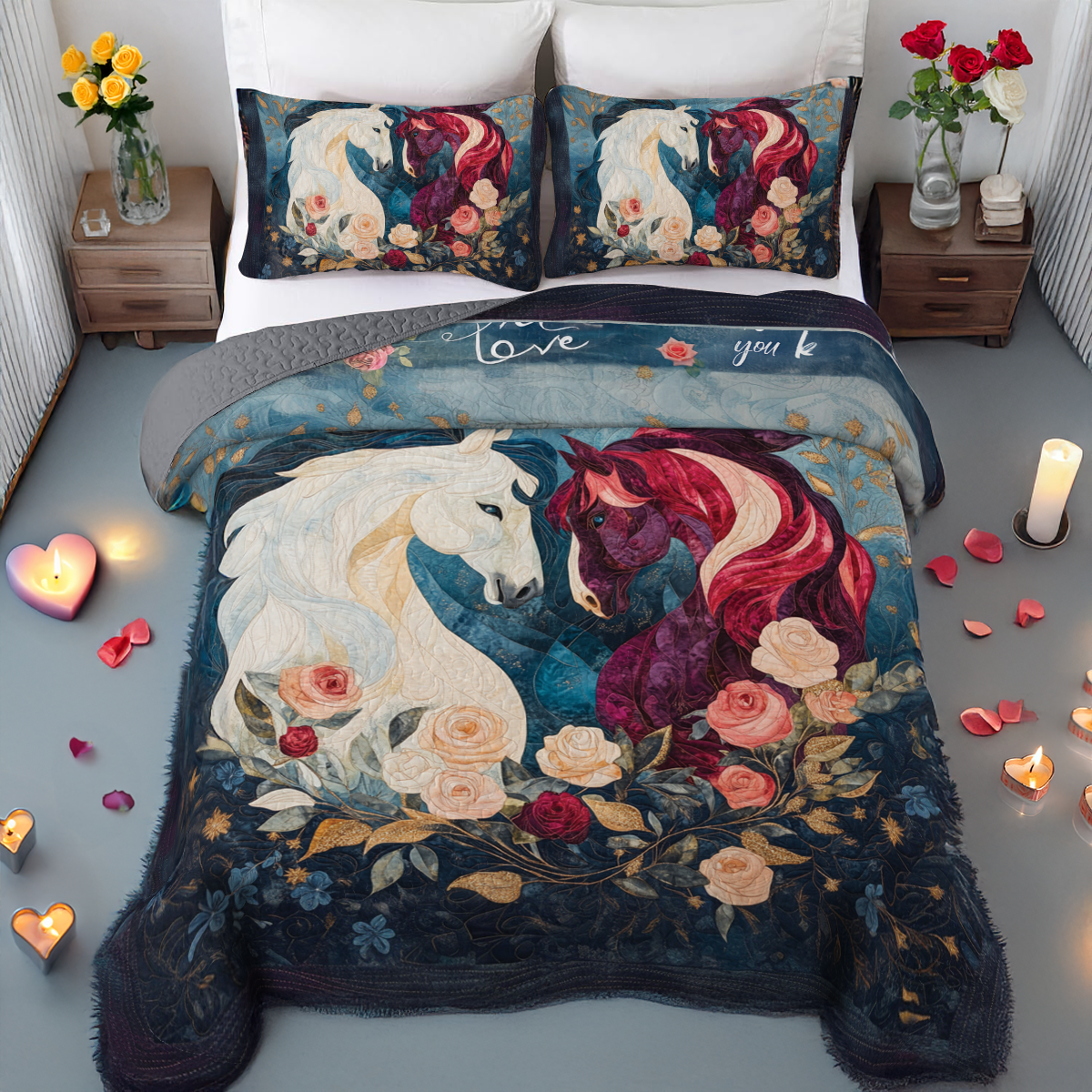 Shineful All Season Quilt 3-Piece Set - Eternal Valentine Harmony