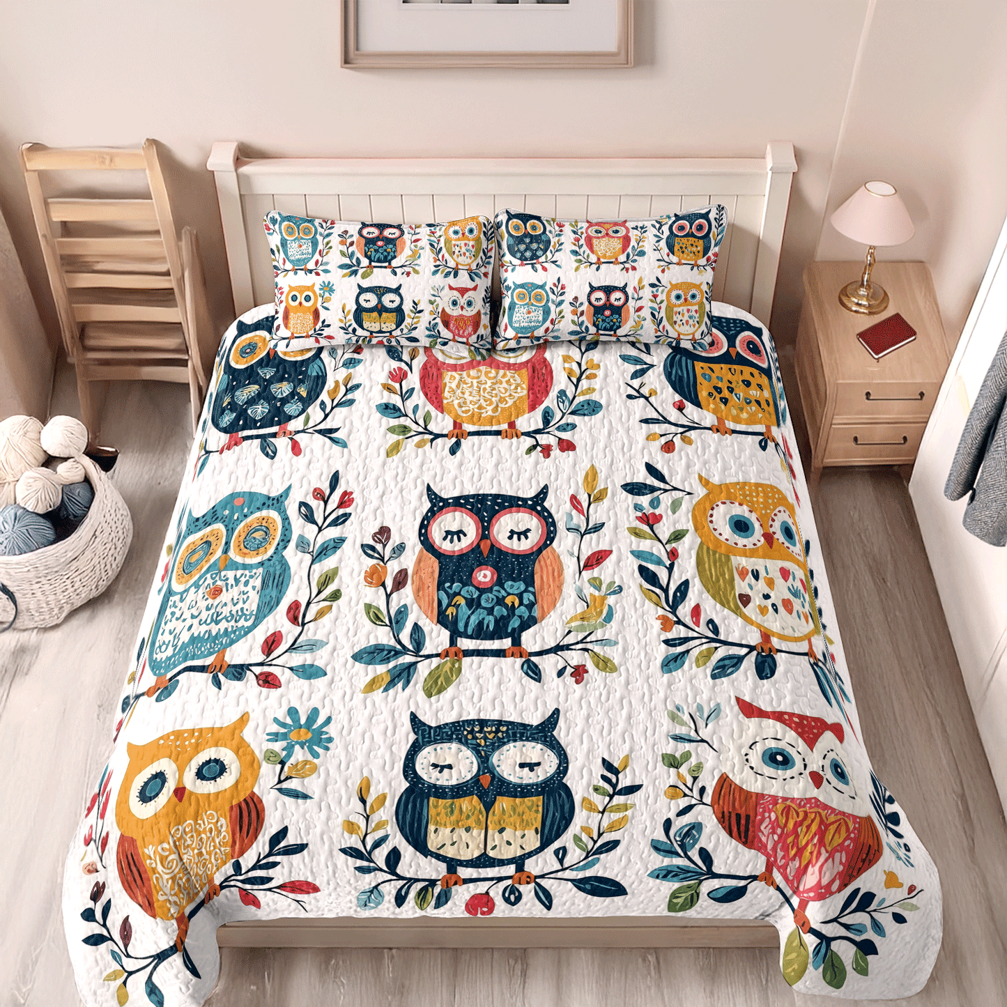 Shineful All Season Quilt 3-Piece Set - Whimsical Owl Harmony