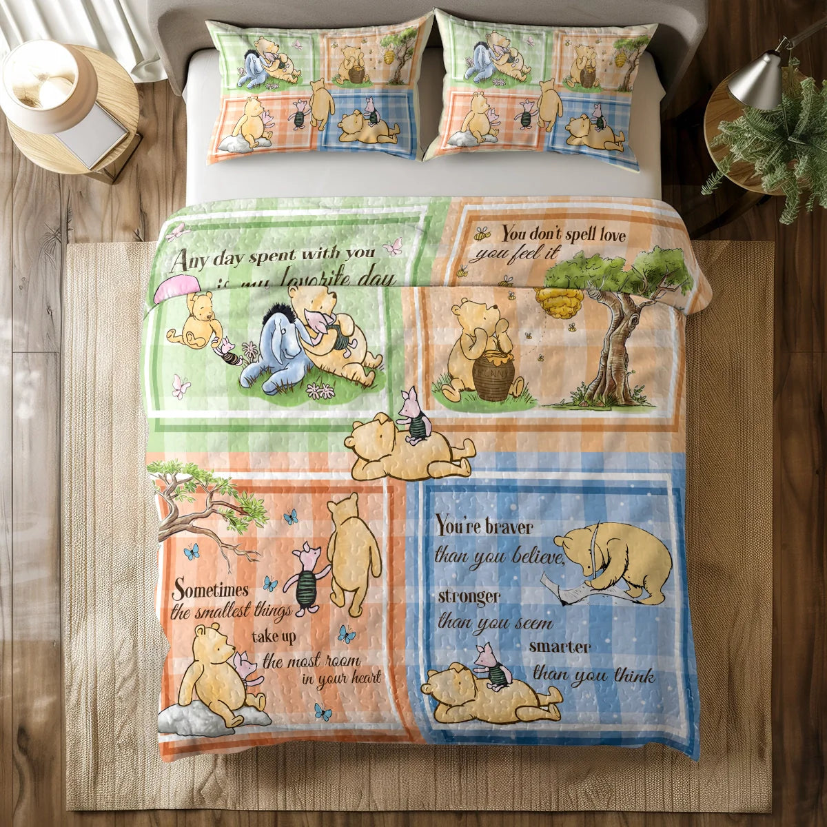 Shineful All Season Quilt 3-Piece Set Winnie the Pooh Patchwork Bliss