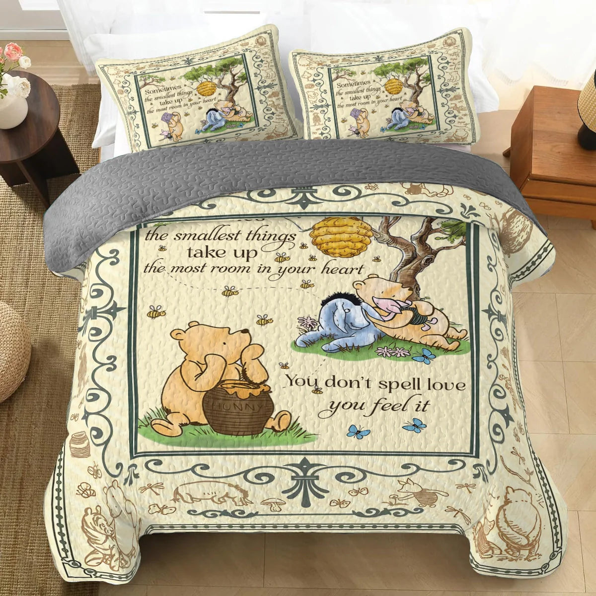 Shineful All Season Quilt 3-Piece Set Winnie the Pooh Cozy