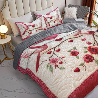 Shineful All Season Quilt 3-Piece Set Hummingbird Love