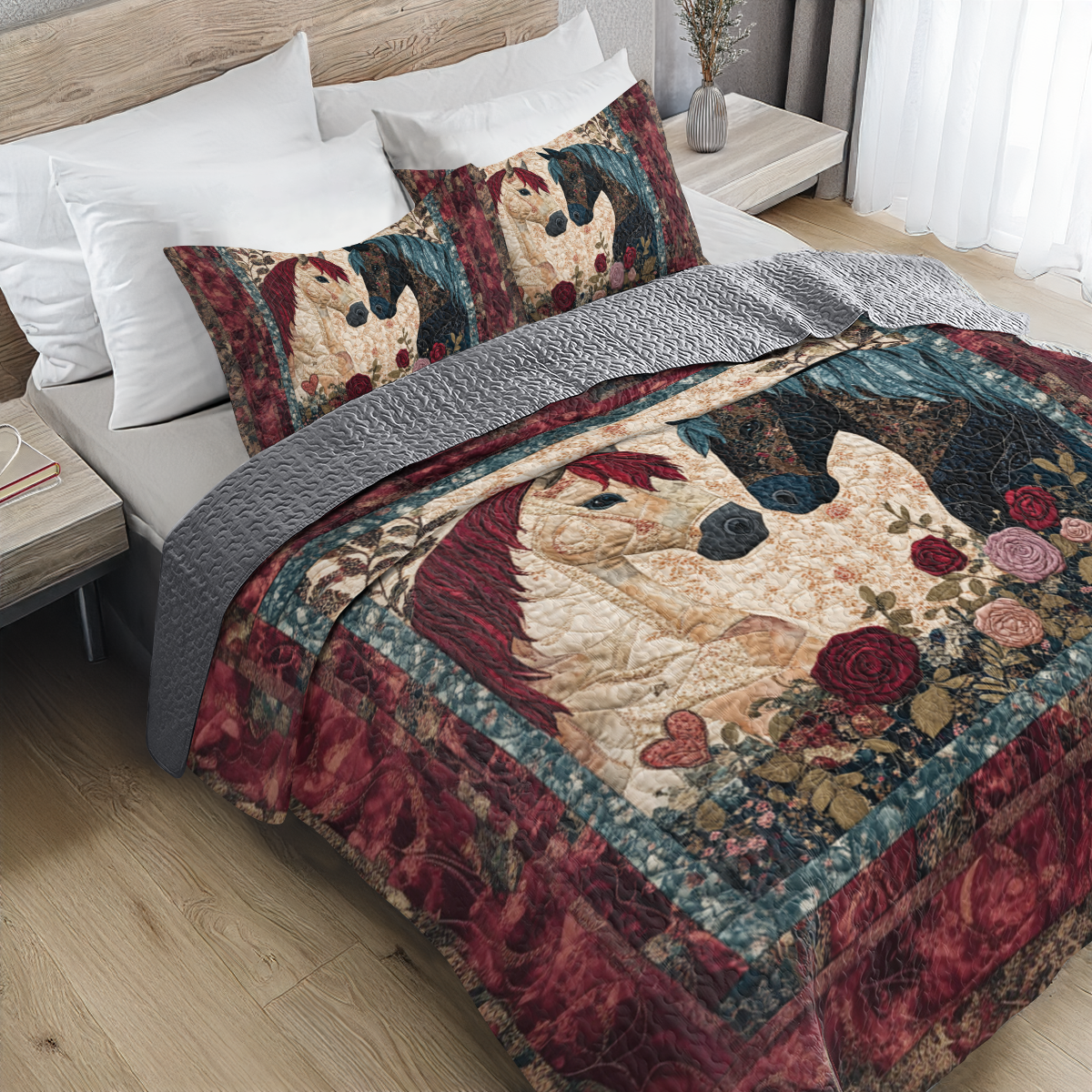 Shineful All Season Quilt 3-Piece Set - Timeless Romance Harmony