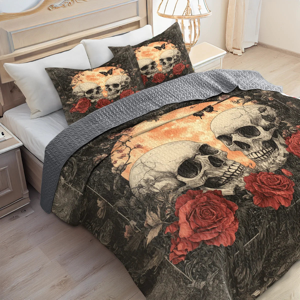 Shineful All Season Quilt 3-Piece Set - Eternal Love Gothic