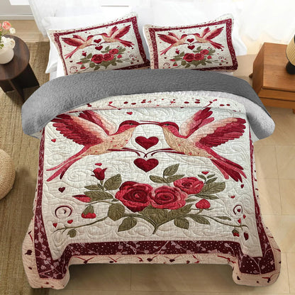 Shineful All Season Quilt 3-Piece Set Valentine Sweetheart Symphony